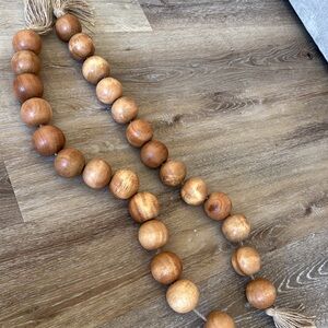 Wooden Bead Garland with Tassels
